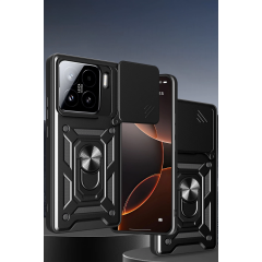 Xiaomi Mi 15 Pro Kılıf Pars Lens Yüzüklü Silikon - Siyah