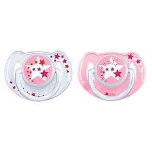 Philips Avent Yalanci Emzik 6-18 ay Karanlıkta Parlar 2li - Pembe
