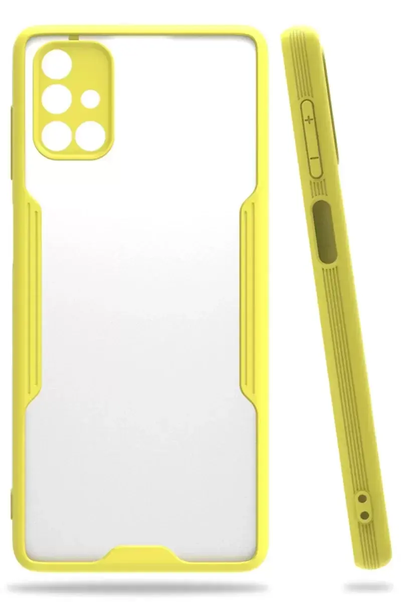 Newface Samsung Galaxy M51 Kılıf Platin Silikon - Sarı