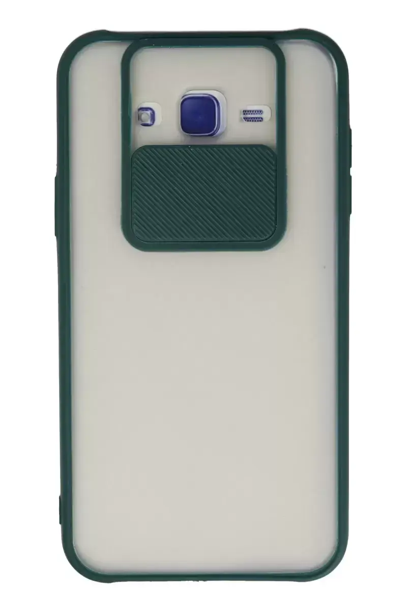 Newface Samsung Galaxy J7 Kılıf Palm Buzlu Kamera Sürgülü Silikon - Yeşil