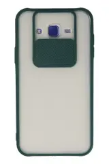 Newface Samsung Galaxy J7 Kılıf Palm Buzlu Kamera Sürgülü Silikon - Yeşil