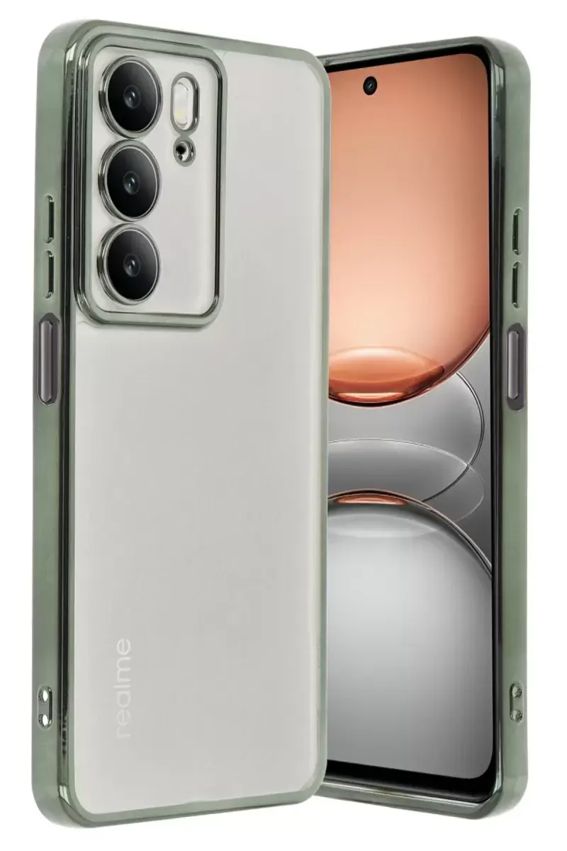 Newface Realme C75 4g Kılıf Razer Lensli Silikon - Yeşil