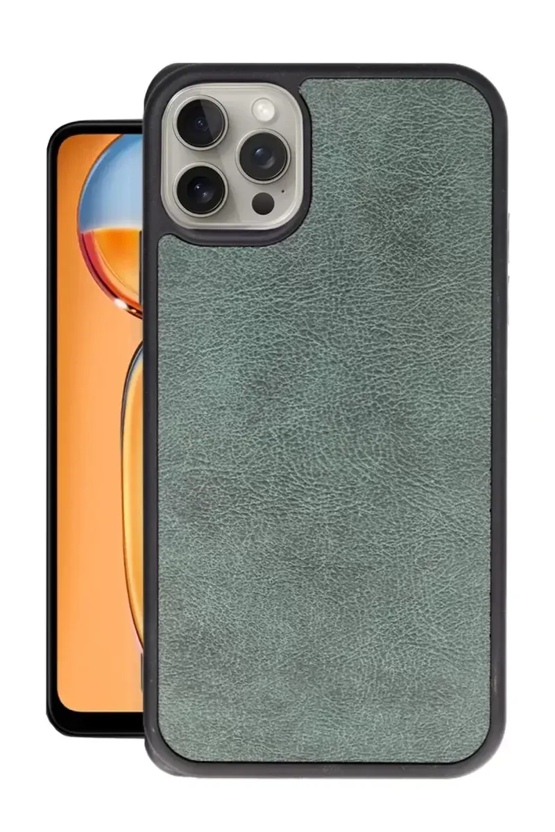 Newface İphone 14 Pro Kılıf Aras Deri Kapak - Koyu Yeşil