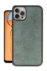 Newface İphone 14 Pro Kılıf Aras Deri Kapak - Koyu Yeşil