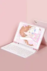 Newface Apple İpad Pro 11 (2022) Kılıf Kc01 Smart Klavyeli Tablet Kılıfı - Pembe