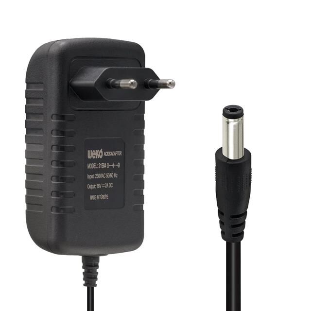 Weko 16 Volt - 2 Amper 5.5*2.5 Uçlu Yerli Üretim Power Jacklı Santral Adaptörü
