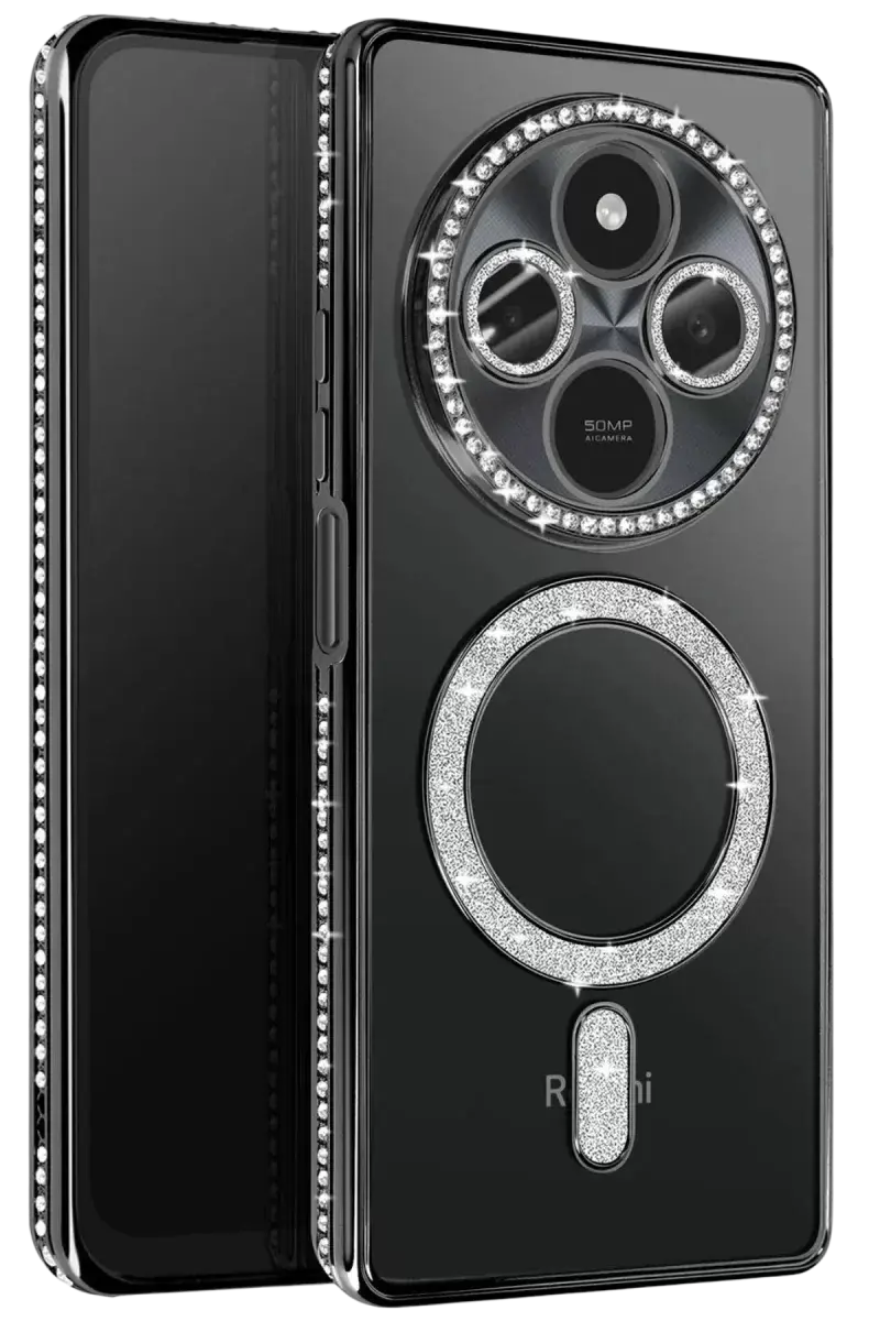 Newface Xiaomi Redmi 14c Joke Simli Magneticsafe Kılıf - Siyah