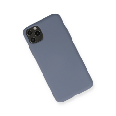 İphone 11 Pro Max Kılıf Nano İçi Kadife Silikon - Gri