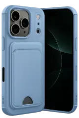 Newface Apple İphone 17 Pro Max Kelvin Kartvizitli Silikon - Mavi