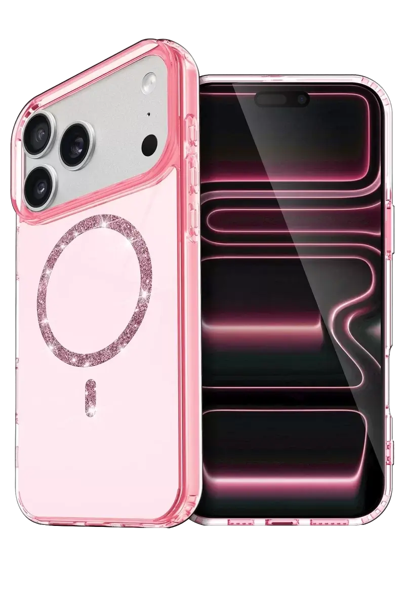 Newface Apple İphone 17 Pro Max Live Diamond Magsafe Kapak - Pembe