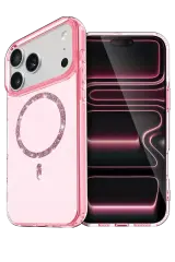 Newface Apple İphone 17 Pro Max Live Diamond Magsafe Kapak - Pembe