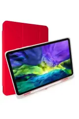 Newface Apple İpad 10.2 (8.nesil) Kılıf Kalemlikli Mars Tablet Kılıfı - Kırmızı