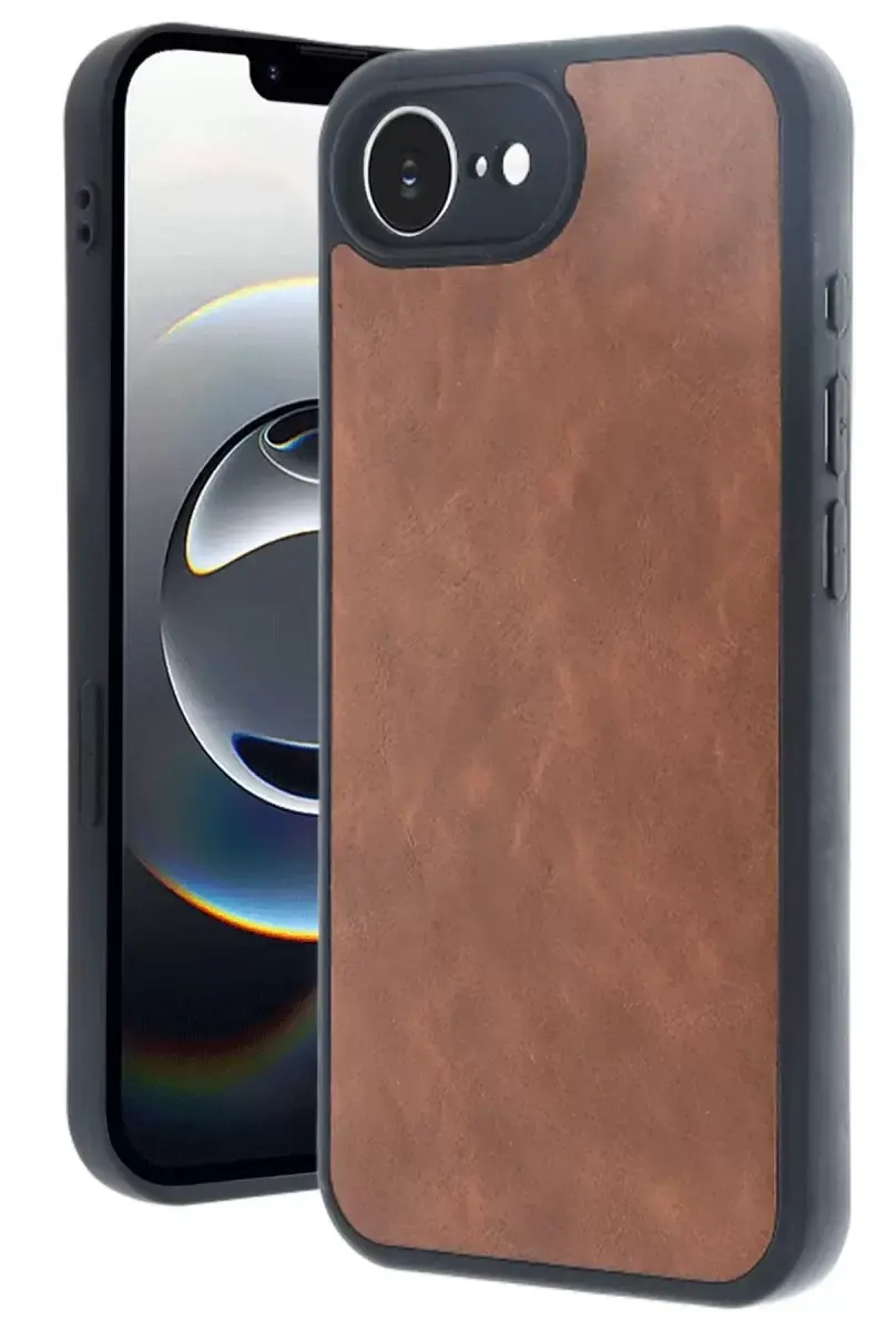 Newface Apple İphone 16e Kılıf Aras Deri Kapak - Taba