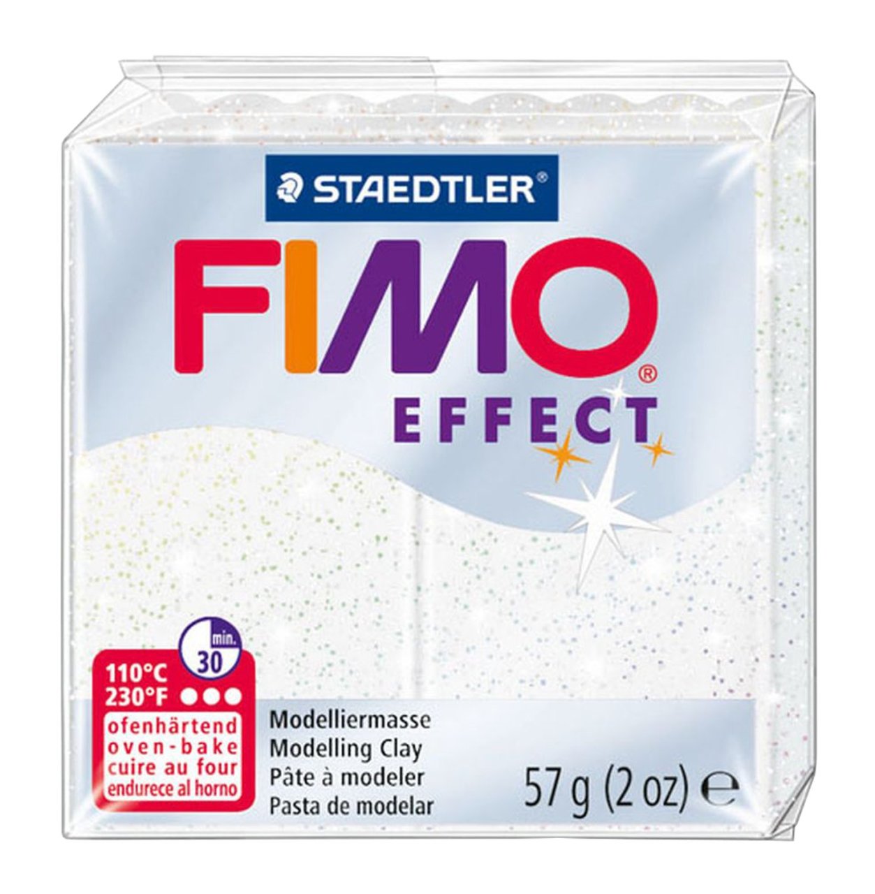 Fimo Effect Polimer Kil - Glitter White - 57g