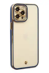 Newface İphone 12 Pro Max Kılıf Liva Lens Silikon - Mavi