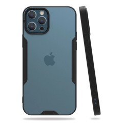 İphone 12 Pro Max Kılıf Platin Silikon - Siyah