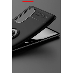 Oppo Find X2 Kılıf Range Yüzüklü Silikon - Siyah-gold