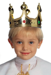 Plastik Kral Tacı Altın Renk Çocuk Boy
