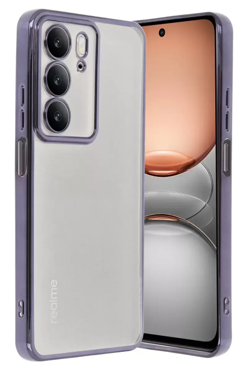 Newface Realme C75 4g Kılıf Razer Lensli Silikon - Mor
