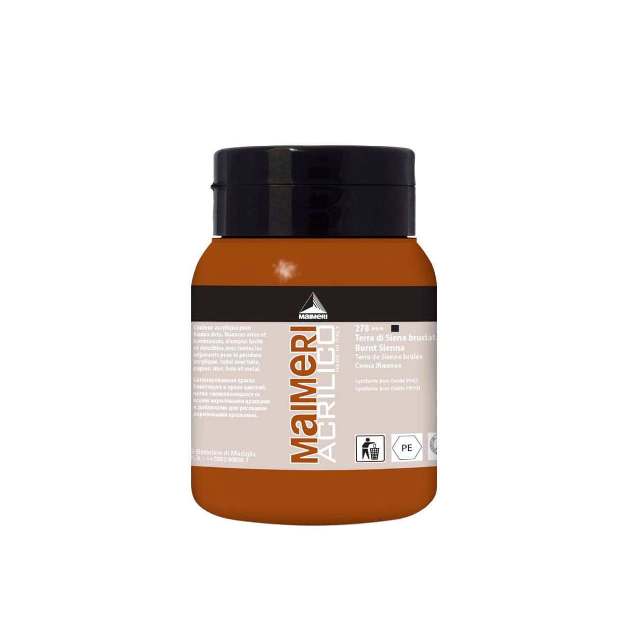 Acrilico Akrilik Boya 500ml N:278 Burnt Sienna