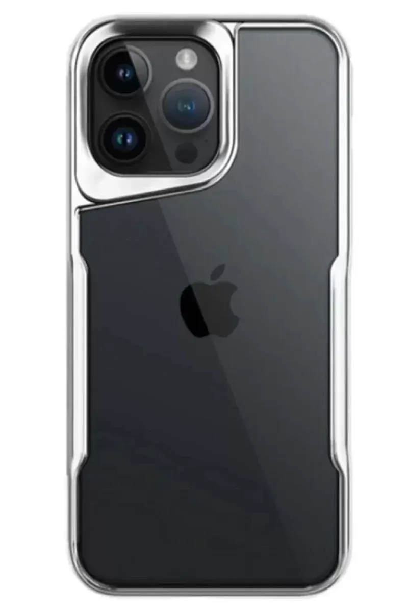 Newface İphone 14 Pro Max Kılıf Boyi Silikon Kapak - Gümüş