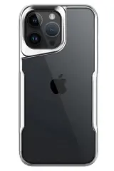 Newface İphone 14 Pro Max Kılıf Boyi Silikon Kapak - Gümüş