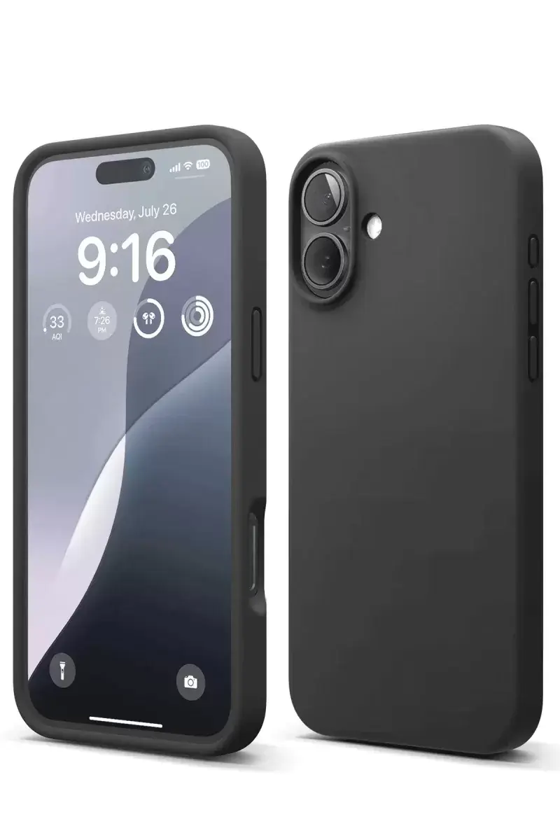Newface İphone 16 Plus Kılıf Nano İçi Kadife Silikon - Siyah