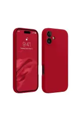 Newface İphone 16 Plus Kılıf First Silikon - Kırmızı