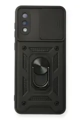 Newface Samsung Galaxy A02 Kılıf Pars Lens Yüzüklü Silikon - Siyah