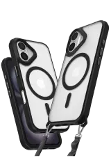 Newface İphone 16 Plus Kılıf Enka Magsafe Silikon Kılıf - Siyah