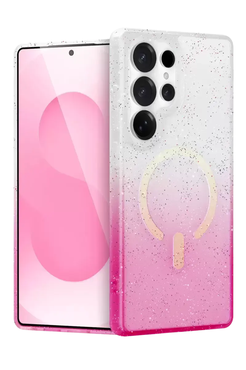 Newface Samsung Galaxy S24 Ultra Pummel Shiny Magsafe Kapak - Pembe