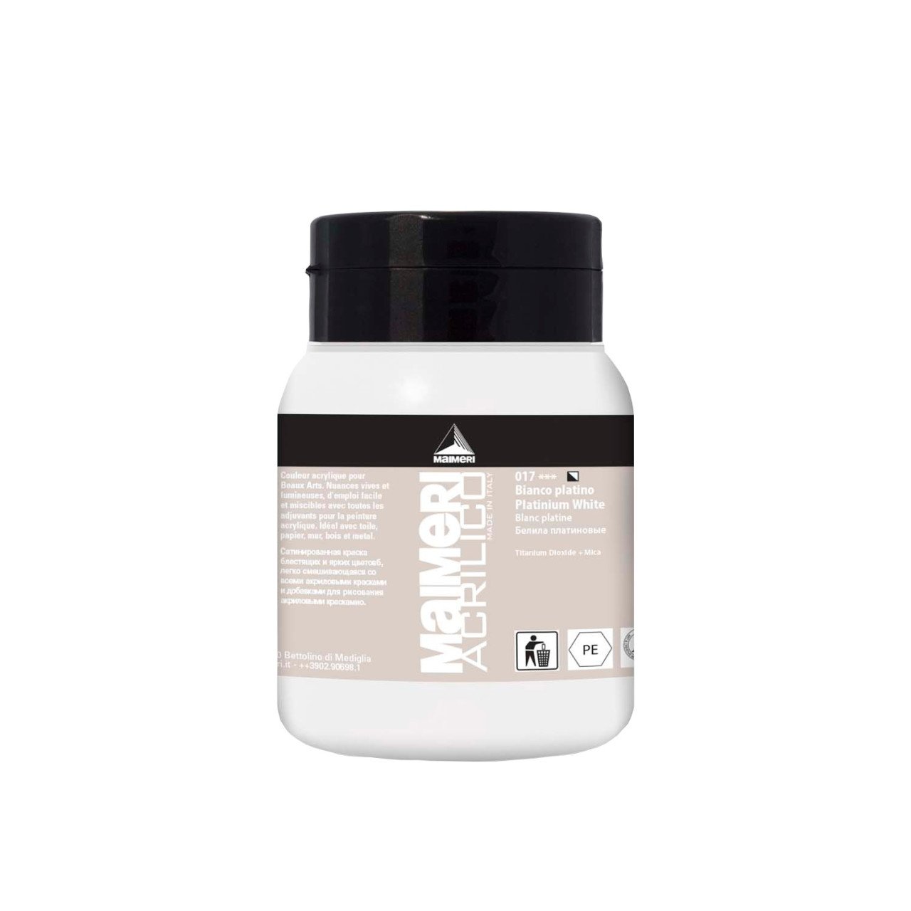 Acrilico Akrilik Boya 500ml N:017 Platinium White