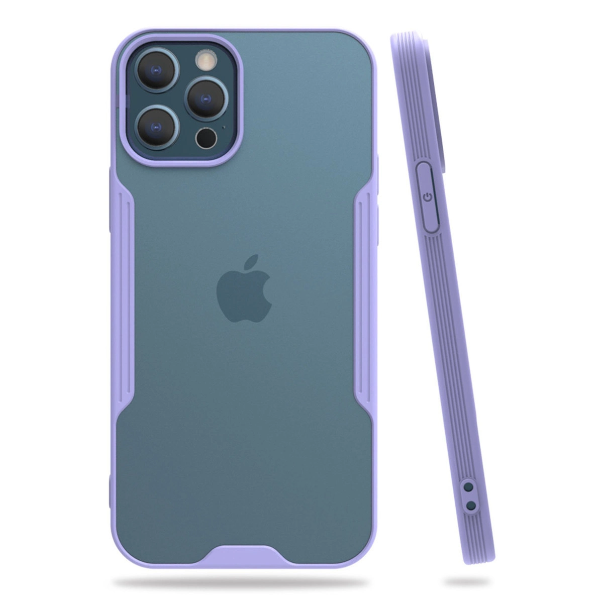 İphone 12 Pro Max Kılıf Platin Silikon - Lila