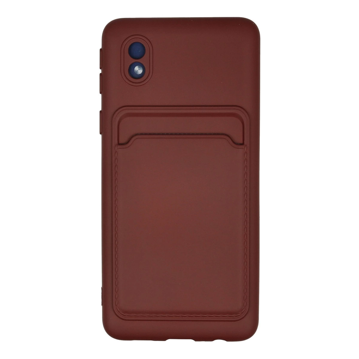 Samsung Galaxy A01 Core Kılıf Kelvin Kartvizitli Silikon - Bordo