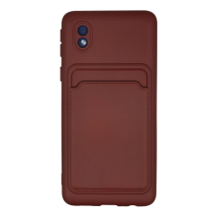 Samsung Galaxy A01 Core Kılıf Kelvin Kartvizitli Silikon - Bordo
