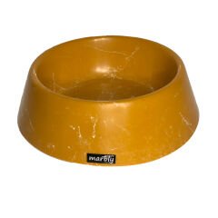 Marbly Sarı Dalgalı Mermerit Kedi Köpek Mama Su Kabı 470 ml