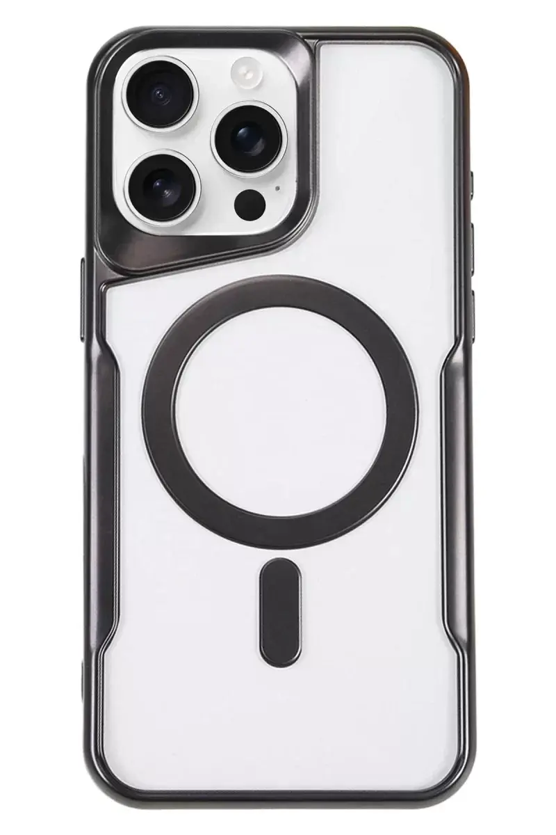 Newface İphone 16 Pro Kılıf Boyi Magsafe Silikon Kapak - Siyah