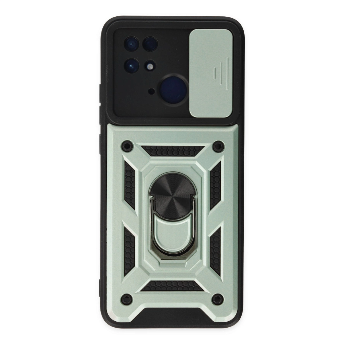 Xiaomi Redmi 10c Kılıf Pars Lens Yüzüklü Silikon - Yeşil