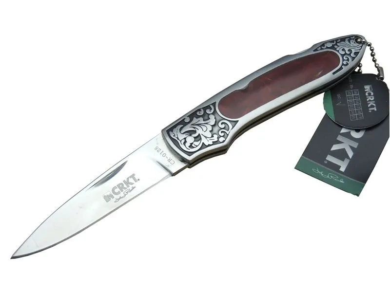 Crkt Cr 0128 Rd Kamp Çakı 18 Cm - Metal Desenli Sap, Kılıflı, Kutulu