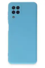 Newface Samsung Galaxy A22 Kılıf Nano İçi Kadife Silikon - Mavi