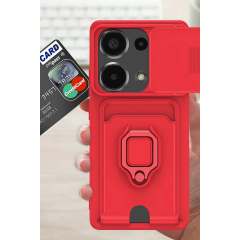 Xiaomi Redmi Note 13 Pro 4g Kılıf Zuma Kartvizitli Yüzüklü Silikon - Yeşil