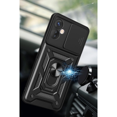 İnfinix Hot 30 4g Kılıf Pars Lens Yüzüklü Silikon - Gümüş