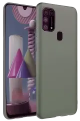 Newface Samsung Galaxy M31 Kılıf Nano İçi Kadife Silikon - Koyu Yeşil
