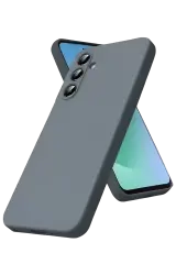 Newface Samsung Galaxy S25 Fe Kılıf Nano İçi Kadife Silikon - Gri