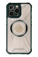 Newface Apple İphone 13 Pro Max Kılıf Prag Magneticsafe Kapak - Koyu Yeşil