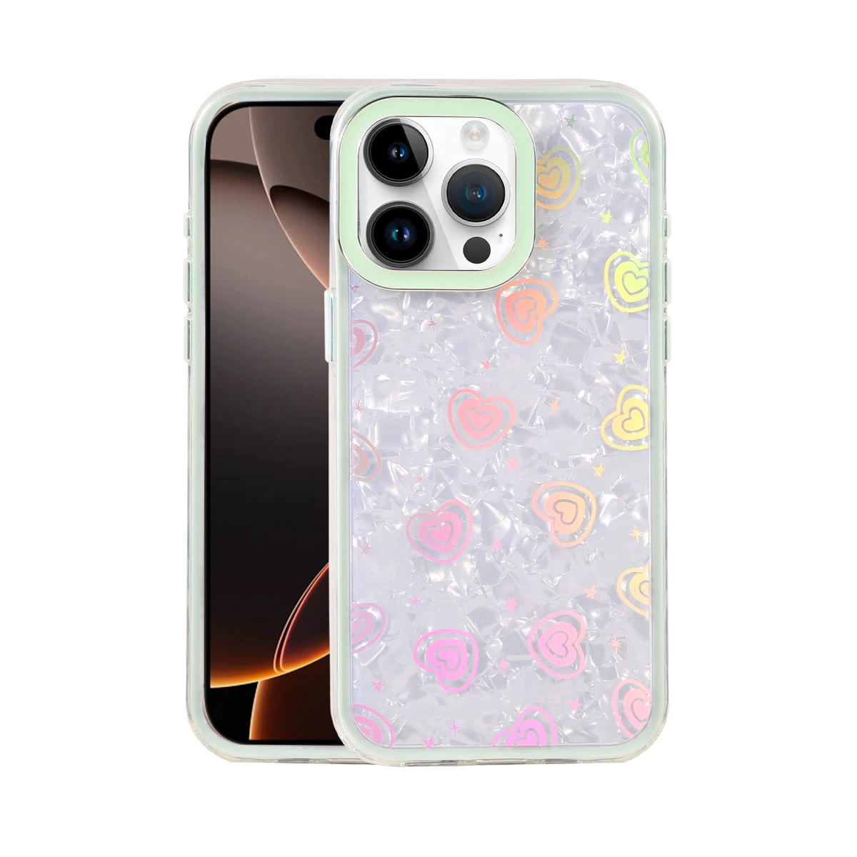 İphone 14 Pro Max Lumi Desenli Kapak - Yeşil