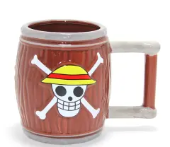 One Piece Hasır Şapka Korsanları 3d Fıçı Tasarımlı Kupa Bardak