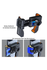 Gidon Bağlantılı Bisiklet Motosiklet İçin Esnek Abs 4-7.8″ İnç Telefon Tutucu 360° Dönebilen Tasarım