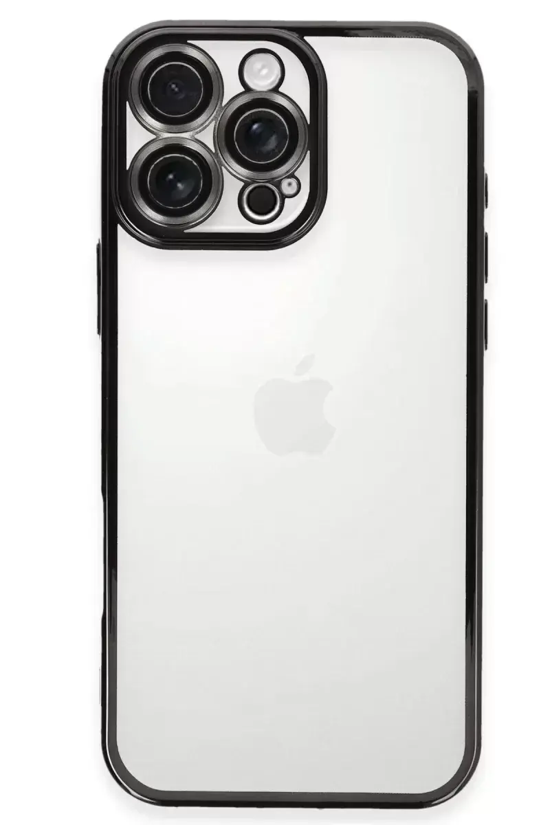Newface İphone 16 Pro Kılıf Razer Lensli Silikon - Siyah