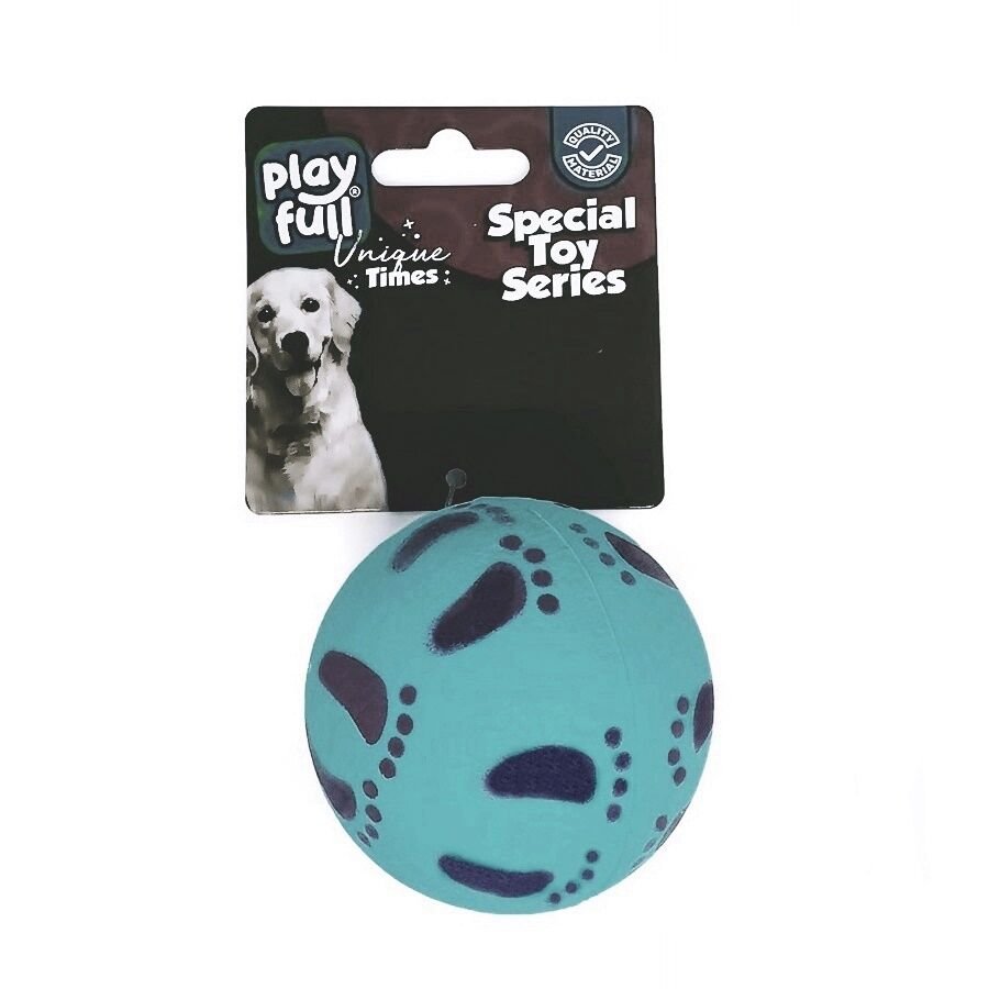 Playfull Zıplayan Köpek Oyun Topu 6,3 Cm Mavi Ayak Desenli